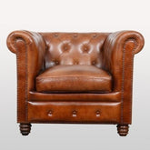 Chesterfield Aged Leather Armchair Sofa Leather Lounge Couch
